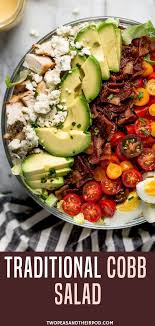 Pretty Fresh And Delicious Cobb Salad With Chicken Bacon Tomatoes Hard Boiled Eggs Avocado Cobb Salad Recipe Chicken Salad Recipes Healthy Salad Recipes