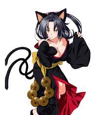 In her nekomata form, which she is in all the time, she grows a pair of black cat ears and two black tails. Kuroka High School Dxd Render 4 By Laynstar On Deviantart