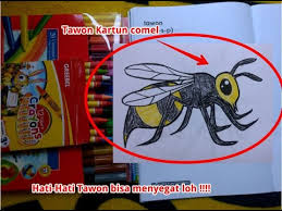 Gambar gambar animasi dikejar tawon kartun lucu wallpaper keren via sapawarga.com. Mengambar Dengan Crayon Mewarnai Gambar Tawon Youtube
