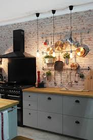 brick wallpaper kitchen