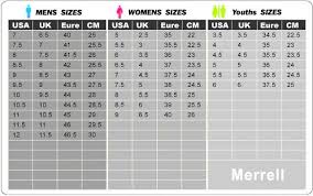 merrell boots size chart merrell size chart