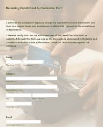 Then, this can be the ideal one for you! Recurring Credit Card Authorization Form Template Jotform