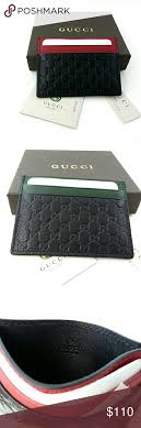 Orange ssima leather card holder wallet. Original Gucci Black Red Green Leather Card Holder Gucci Original Micro Guccissima Black Red Green Leather Card C Card Holder Leather Leather Leather Card Case