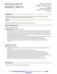 Contact information, professional summary or objective statement, skills, work history and education. Chief Accountant Resume Samples Qwikresume