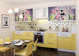 Kitchen Of The Day A Space Saving Design With Modern Yellow Cabinets And Flower P Kitchen Remodel Small Modern Yellow Kitchen Cabinets Yellow Kitchen Designs