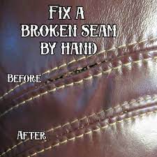 How To Fix A Broken Seam In Leather Upholstery Diy Leather Repair Leather Furniture Repair Leather Couch Repair