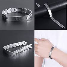 Amazon.com: Lord's Prayer Cross Bracelet Stainless Steel Jesus Bracelet  Bible Silver Tone Cuban Link Bangles Chain Silver 8 inches (Stainless Steel  Cross Prayer): Clothing, Shoes & Jewelry