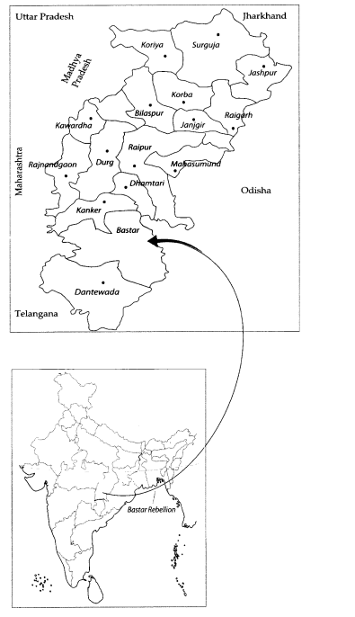 Class 9 History Map Work Chapter 4 Forest Society and Colonialism - Learn CBSE