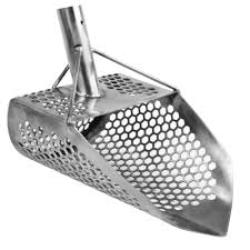A metal detector can usually detect three different types of metals: Dune Orca 11 5 X 8 Stainless Steel Sand Scoop With 10 Mm Holes Pointed Tip Serious Metal Detecting