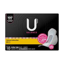 U by Kotex Balance Ultra Thin Pads with Wings Regular Absorbency - Foodland