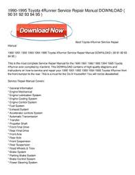 Toyota 4runner ii n120 / n130 repair manuals english 33.5 mb contains many pdf and.html files. Calameo 1990 1995 Toyota 4runner Service Repair Manual Download