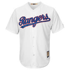 mens majestic texas rangers white cool base cooperstown jersey