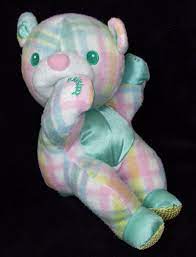 Playskool 1996 Pastel Plaid Snuzzles Vibrating Teddy Bear Plush Toy Bear Plush Toy Bear Plush Teddy Bear Plush