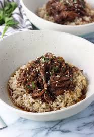 Serve on whole wheat rolls topped with creamy horseradish sauce, coleslaw, cheddar cheese slices, chopped green bell pepper and/or canned french fried onion, as desired. Slow Cooker Shredded Beef With Balsamic Peanut Sauce My Sequined Life