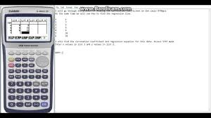 Casio 9750gii Correlation And Regression Youtube