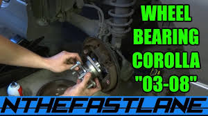 4 left front wheel bearings replace 1995 toy corolla, some one said the engine ground maybe bad a nd boiling out the grease we have a 2003 toyota corolla that has 195/15 tires and i have a set of 205/15 studded snow tires. Wheel Bearing Hub How To Replace Rear Corolla Type S 03 08 Youtube