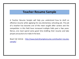 Your resume should highlight not only your professional experience related to the teaching profession but also the skills that you possess that make you a strong candidate for the position. Teacher Resume Sample Pdf