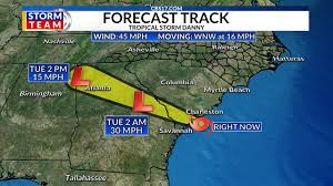However, due to moderate el niño conditions persisting throughout the atlantic, the first depression, tropical depression one, did not form until august 14. Tropical Storm Danny Makes Landfall In South Carolina Cbs 17