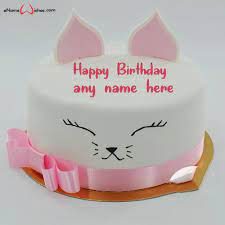 Create birthday personalised birthday cake. Cat Themed Birthday Cake With Name Enamewishes