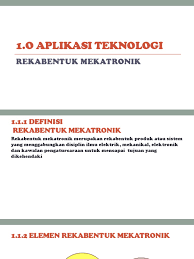Unit 2 kerjaya pilihan saya. Rekabentuk Mekatronik