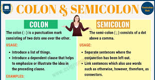 A colon often precedes an explanation, a list, or to introduce a quoted sentence. Colon Definition English