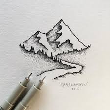 Small Stipple Drawing From Today 0 3 And 0 05 Pen Tips Used Art Illustration Mountains Art Drawing Dotted Drawings Tattoo Sketch Art Stippling Drawing
