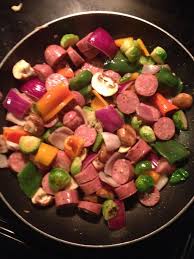 Start by marking bruce aidells' complete sausage book: Roasted Garlic And Gruyere Cheese Smoked Chicken Sausage Aidells Pictured Cooking Chopped Variety Of Peppers Soup And Sandwich Sausage Recipes Sausage