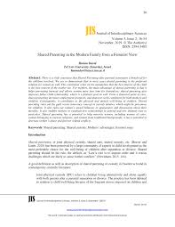 Once a parenting plan is in place, a parent who is planning to move must notify the other parent and the court. Pdf Shared Parenting In The Modern Family From A Feminist Point Of View