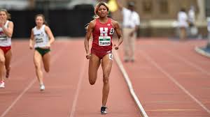 In june, she ran the fastest women's 200m at 21.61 seconds, second only to the iconic florence griffith joyner's 1984 olympic record. Gabby Thomas 19 Heading To Tokyo Olympics After Record Setting 200m At U S Trials Harvard University