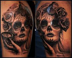 Black And White Realistic Sugar Skull Tattoo Pin On Sugar Skull