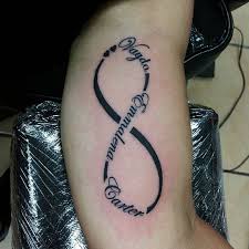This is what a business in australia was looking for in their tattoo design. Infinity Sign Tattoo With 3 Names Novocom Top