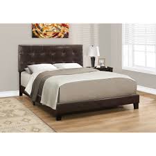 Pless designer platform bed will elevate the look of any bedroom with its simple but stylish functional styling. Monarch Transitional Upholstered Platform Bed Queen Dark Brown Best Buy Canada