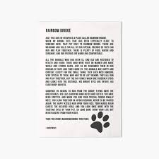 The title track was absent. Rainbow Bridge Poem Art Board Prints Redbubble