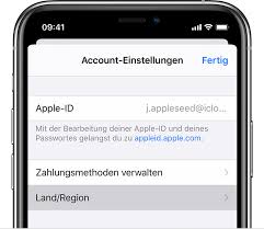 Land Oder Region Deiner Apple Id Andern Apple Support