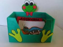 Papelão Decorada Caixa De Sapato Decorada Com Eva Porta Livro Artesanato Sapo Formas Geometricas Pre Escolares Caixa De Papelao Decorada
