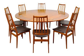 1960s Danish Modern Dyrlund Teak Lotus Flip Flap Dining Set 9 Pieces On Chairish Com Dining Chairs Dining Set Danish Modern