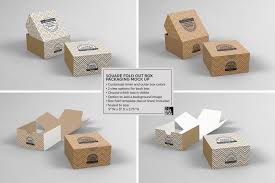 Download Square Fold Out Box Packaging Mockup Packaging Mockup Food Box Packaging Free Packaging Mockup