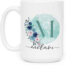 Amazon Com Personalized Gifts Coffee Mug With Name And Initial 11oz 15oz Large Ceramic Cup 9 Different Designs B Bridesmaid Mug Mugs Personalized Mugs