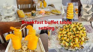 Fan out sliced fruits and cluster berries on one platter, with cheeses and cold meats on another. Continental Breakfast Settings And Ideas Breakfast Buffet Table Settings How To Set Breakfast Table Youtube
