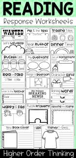 Reading Response Worksheets Higher Order Thinking In 2020 Reading Response Worksheets Higher Order Thinking Skills Reading Response
