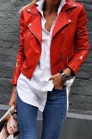It S Time To Choose A Leather Jacket In 2021 Red Leather Jacket Outfit Red Jacket Outfit Leather Jacket Outfits