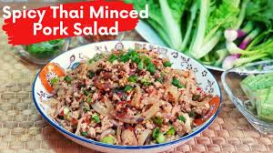 Fluff the finished rice with a fork. Spicy Thai Minced Pork Salad Larb Moo à¸¥à¸²à¸à¸«à¸¡ Youtube