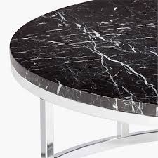 Parsons clear glass top/ stainless steel base 48x28 small rectangular coffee table. Smart Chrome Coffee Table With Black Marble Top Cb2