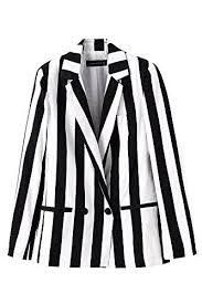 Black And White Striped Blazer Plus Size Mimy Womens Black And White Striped Blazer Plus Size Jacket Black N White Blazer Black White Blazer Striped Blazer