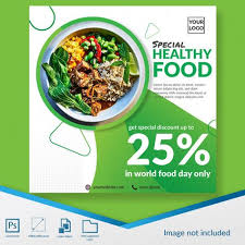 Healthy Food Restaurant Discount Offer Social Media Post Template Restaurant Discounts Social Media Design Food Banner