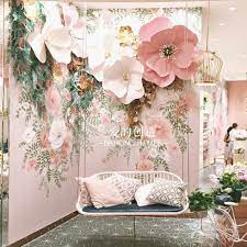 爱的创造纸艺花商场橱窗店铺装饰背景墙大型 ლ小月月采集到婚礼布置 浪漫粉紫 251图 花瓣 pallet patio furniture diy rustic patio furniture flower backdrop