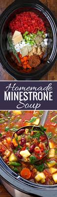 Homemade Minestrone Soup Slow Cooker Recette Recette Recettes De Cuisine Et Cuisine Vegetarienne