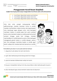 Materi Latihan Soal Bahasa Indonesia Kelas 2 Penggunaan Huruf Kapital Belajar Huruf Bahasa