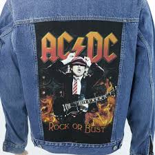 All Black And Blue Denim Jacket Ac Dc Wrangler Denim Jean Jacket Rock Or Bust Tour Blue Trucker Large Denim Jean Jacket Denim Jacket Black Jeans Jackets
