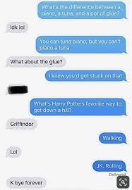 I Did This And Then Person Asked Me Again What The Pot Of Glue Is For Funny Text Memes Funny Text Messages Funny Text Conversations